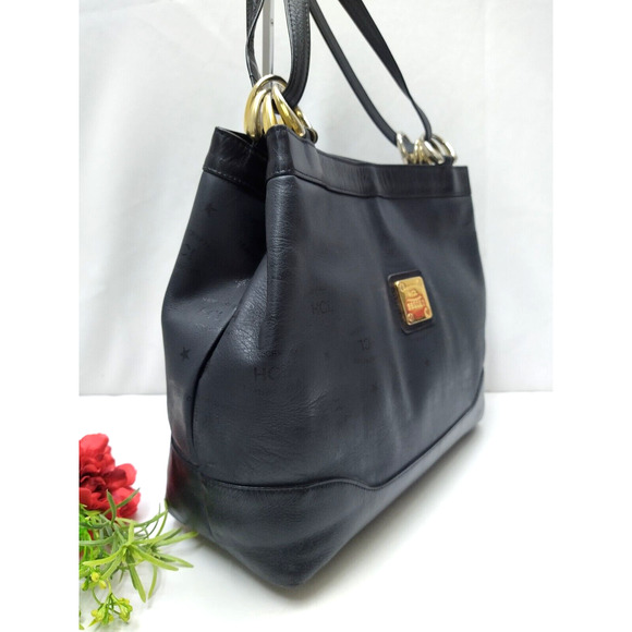 HCL Black Leather Convertible Crossbody Shoulder Bag - Vintage Made in Germany - Picture 3 of 13